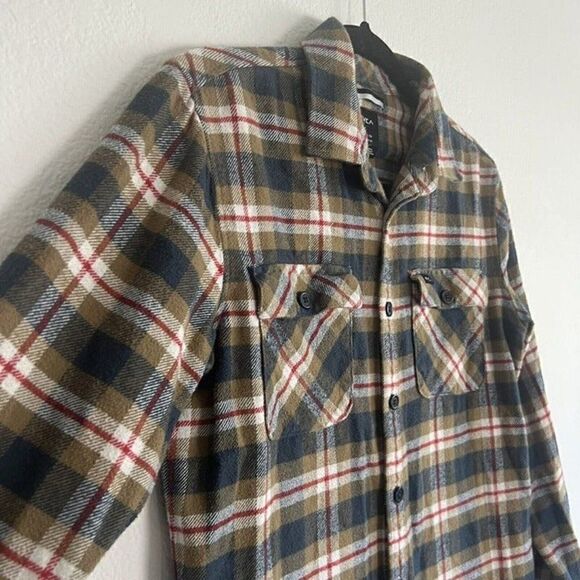 RVCA Mens Brown Flannel Button Up Shirt That’ll Work Long Sleeve Size Small - Picture 8 of 11